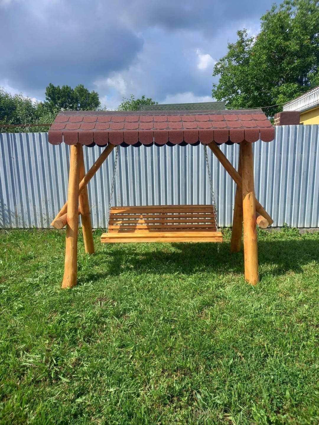 Balansoar Rustic din Lemn Masiv – Model Clasic - imagine 11
