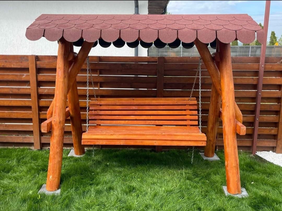 Balansoar Rustic din Lemn Masiv – Model Clasic - imagine 10