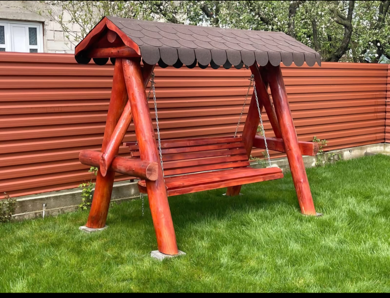 Balansoar Rustic din Lemn Masiv – Model Clasic - imagine 9