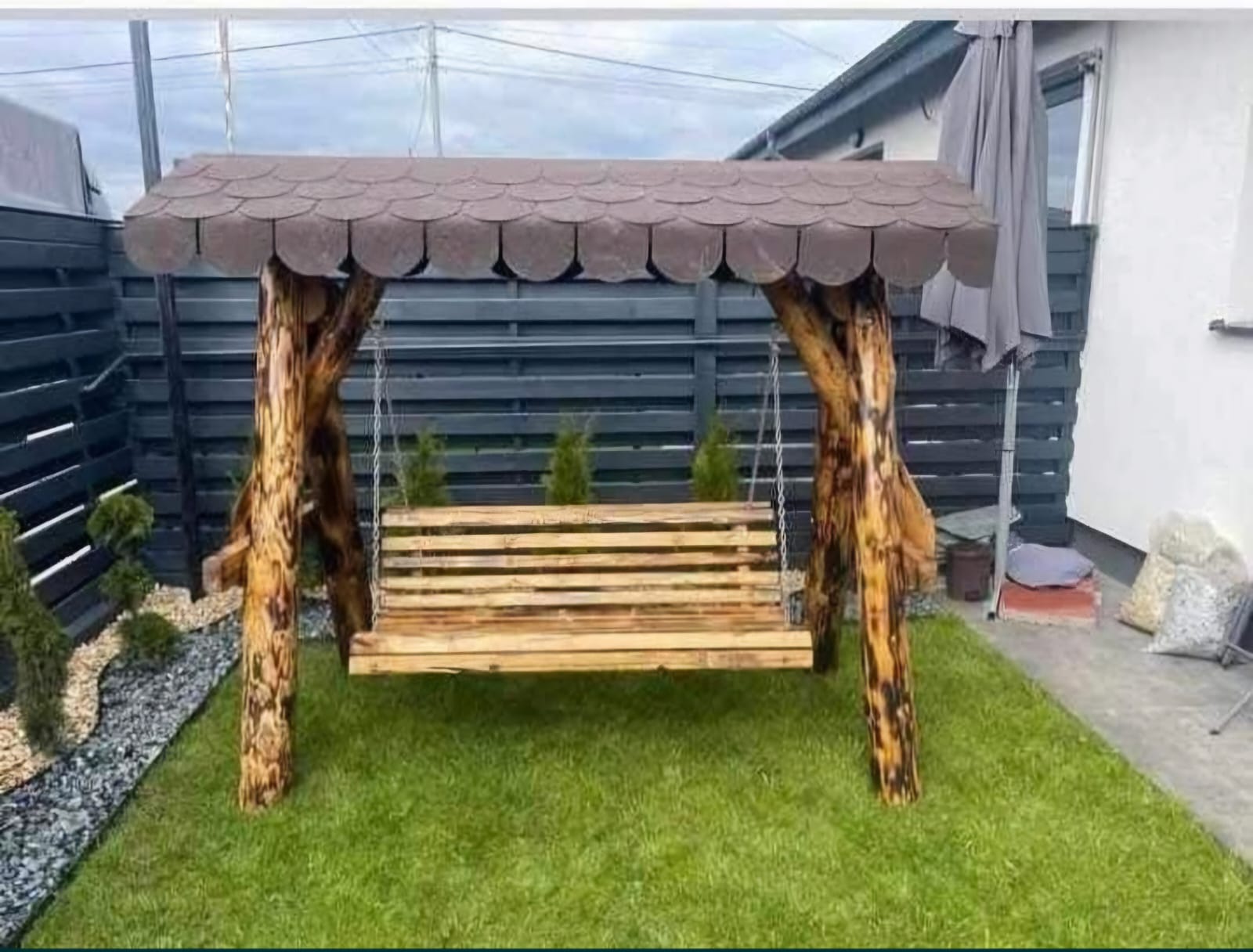 Balansoar Rustic din Lemn Masiv – Model Clasic - imagine 8