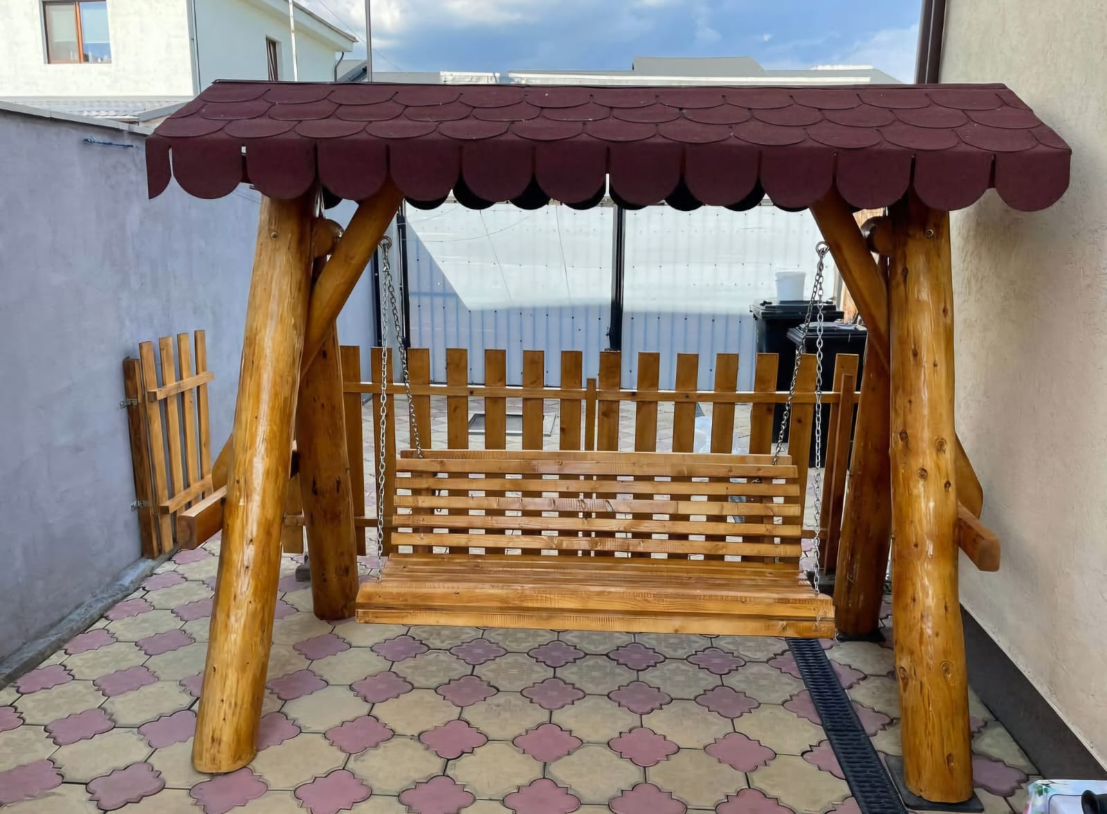 Balansoar Rustic din Lemn Masiv – Model Clasic - imagine 7