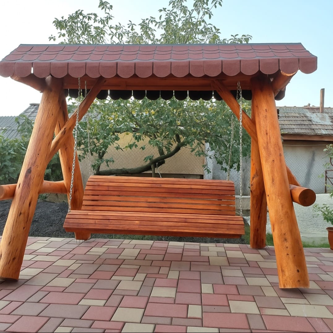 Balansoar Rustic din Lemn Masiv – Model Clasic - imagine 12
