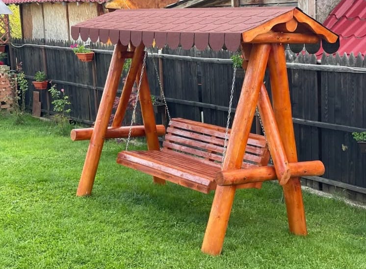 Balansoar Rustic din Lemn Masiv – Model Clasic - imagine 14