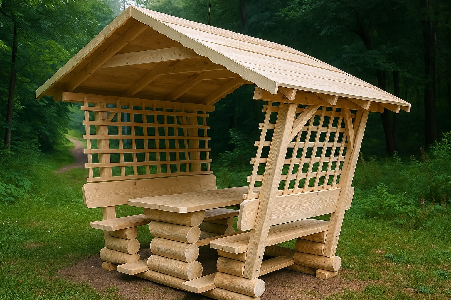 Foișor Rustic din Lemn - Model Decorativ din Lemn Masiv