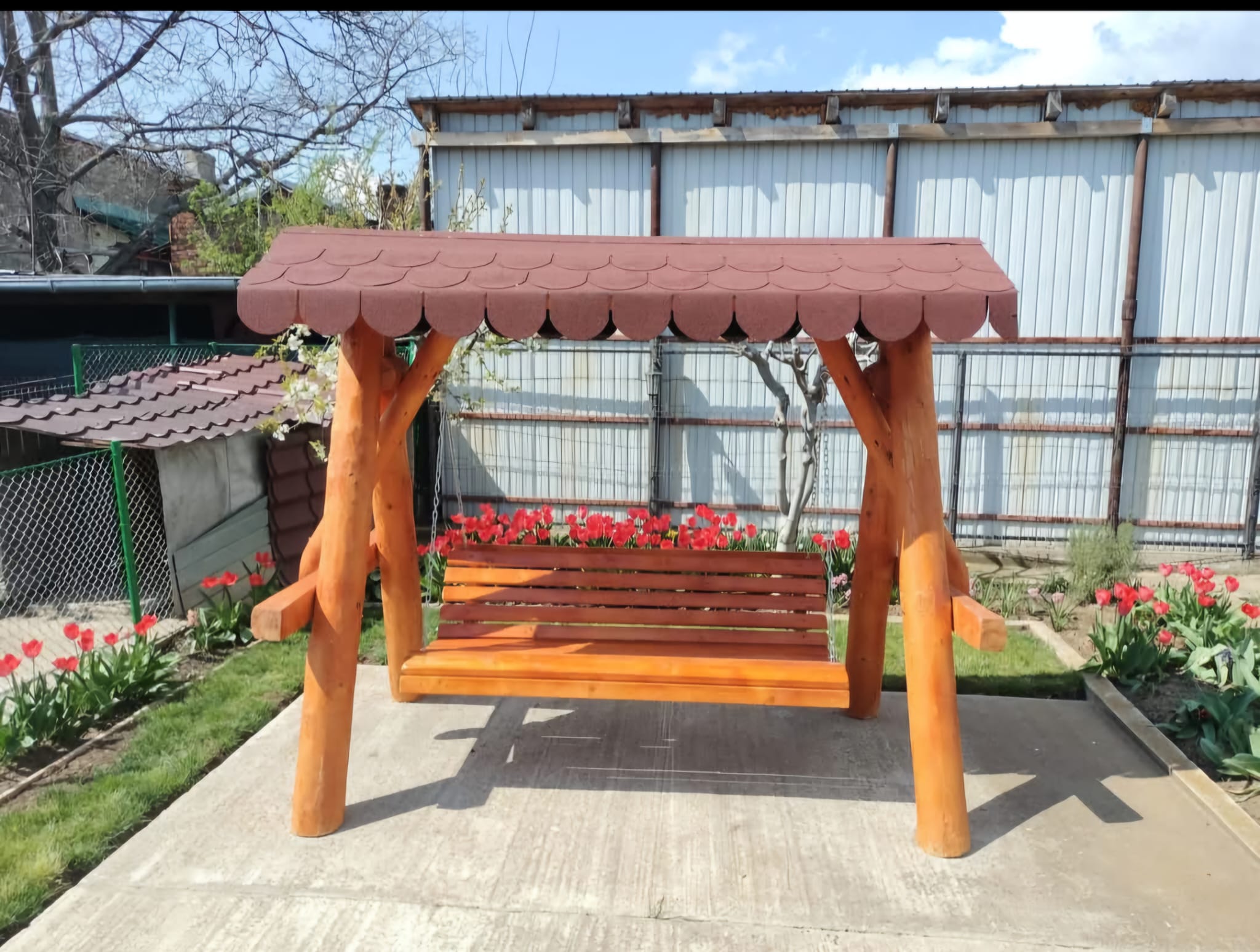 Balansoar Rustic din Lemn Masiv – Model Clasic - imagine 22