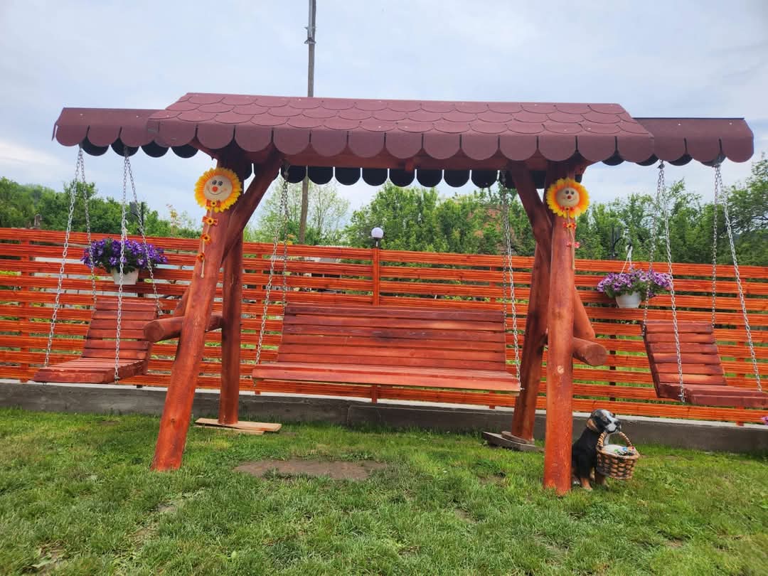 Balansoar Rustic cu 2 Pui – Leagăne Duble pentru Copii - imagine 13