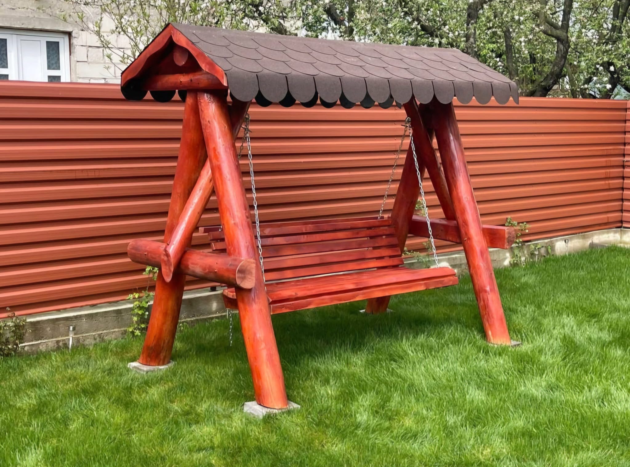 Balansoar Rustic din Lemn Masiv – Model Clasic - imagine 32