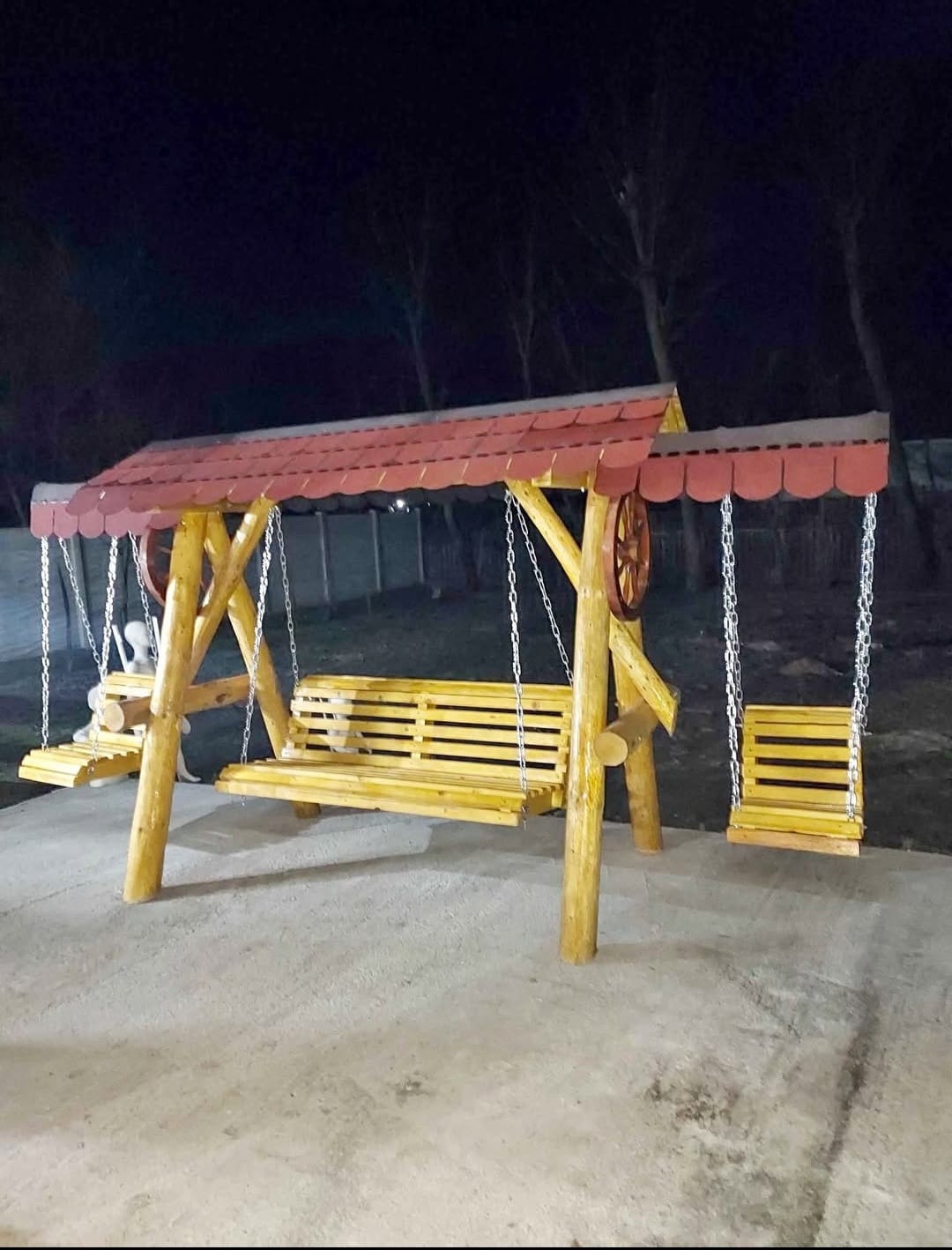 Balansoar Rustic cu 2 Pui – Leagăne Duble pentru Copii - imagine 14