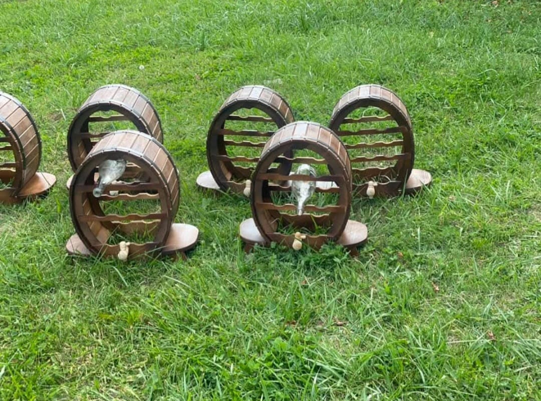 Suport de Sticle Rustic – Model Butoi Decorativ - imagine 4