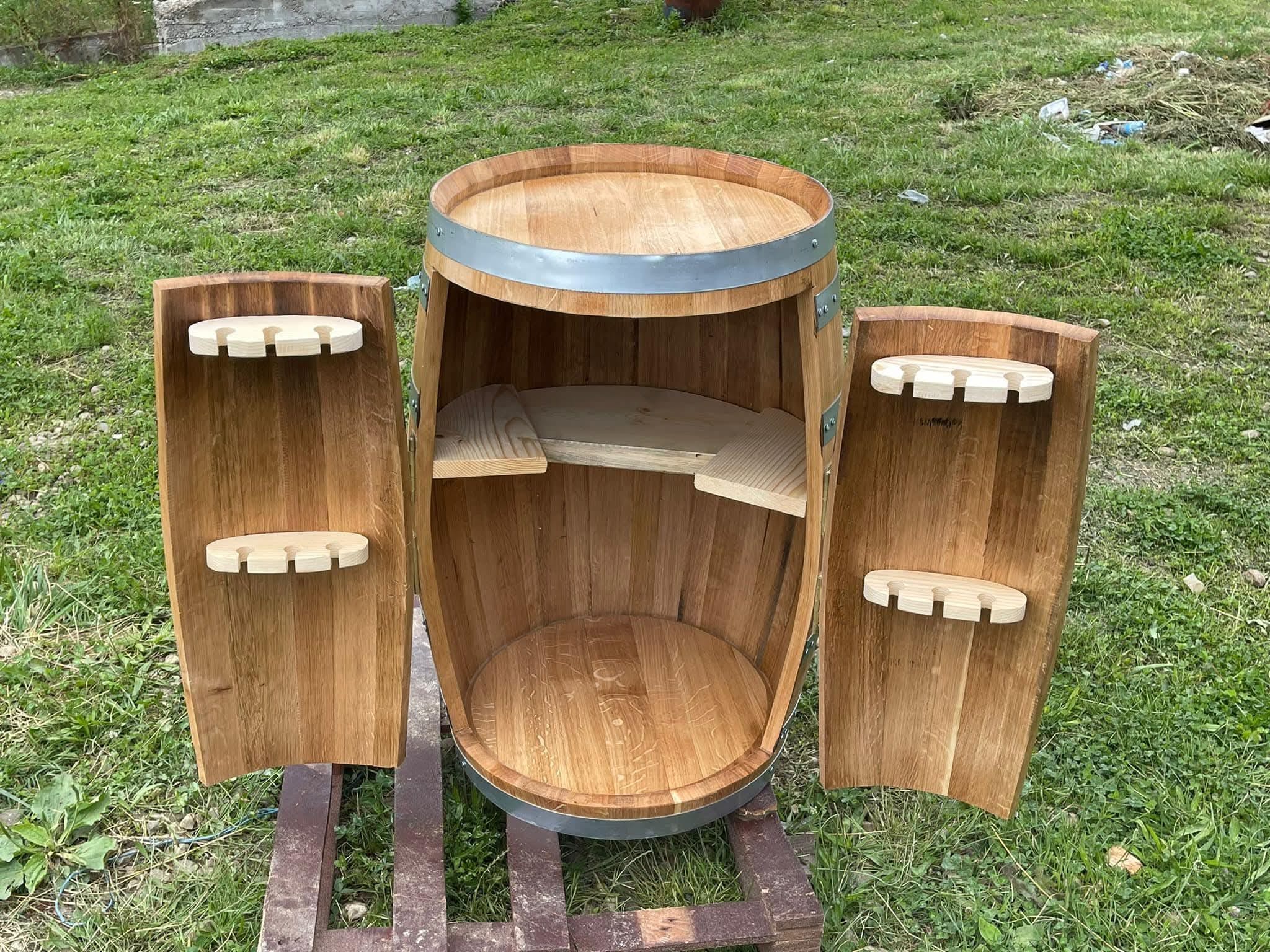 Butoi Rustic Decorativ cu Uși – Minibar cu Personalitate - imagine 6