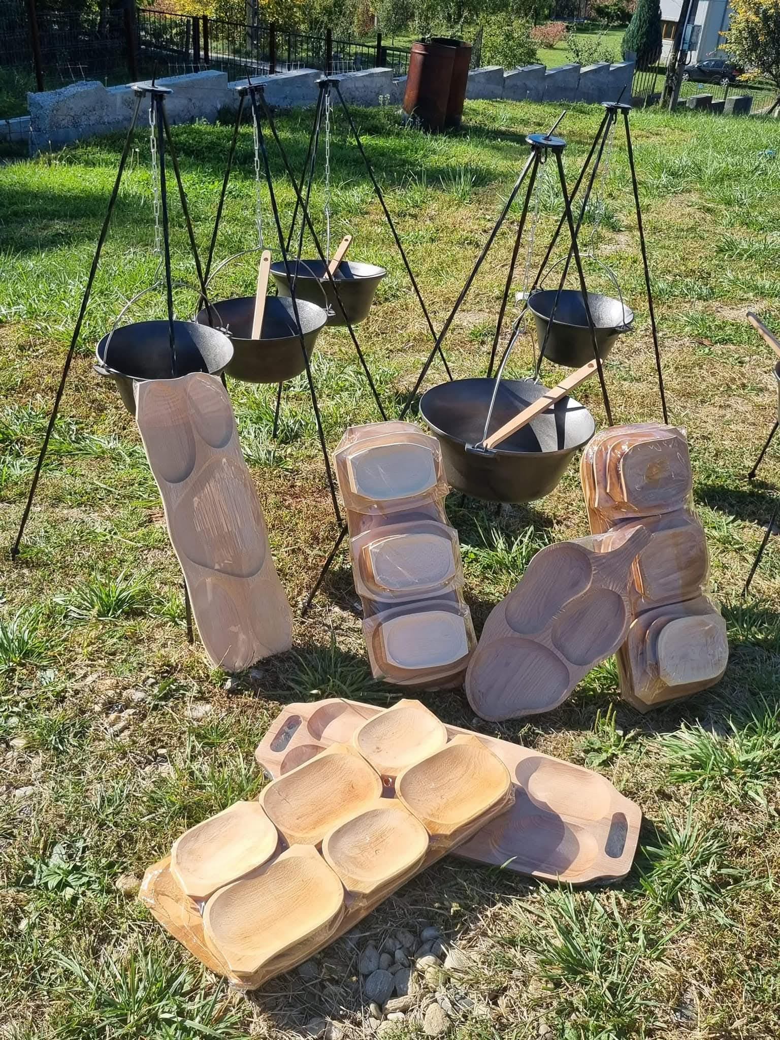 Set Rustic de Platouri din Lemn – Servire cu Stil Tradițional - imagine 4
