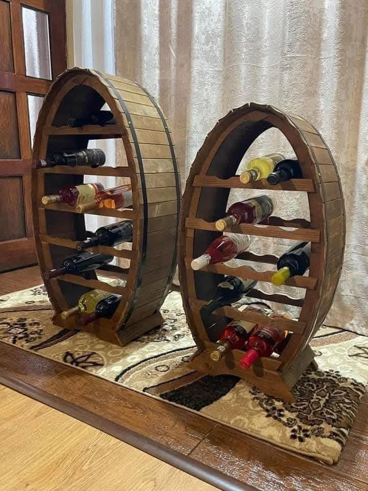 Suport de Sticle Rustic – Model Butoi Decorativ - imagine 2